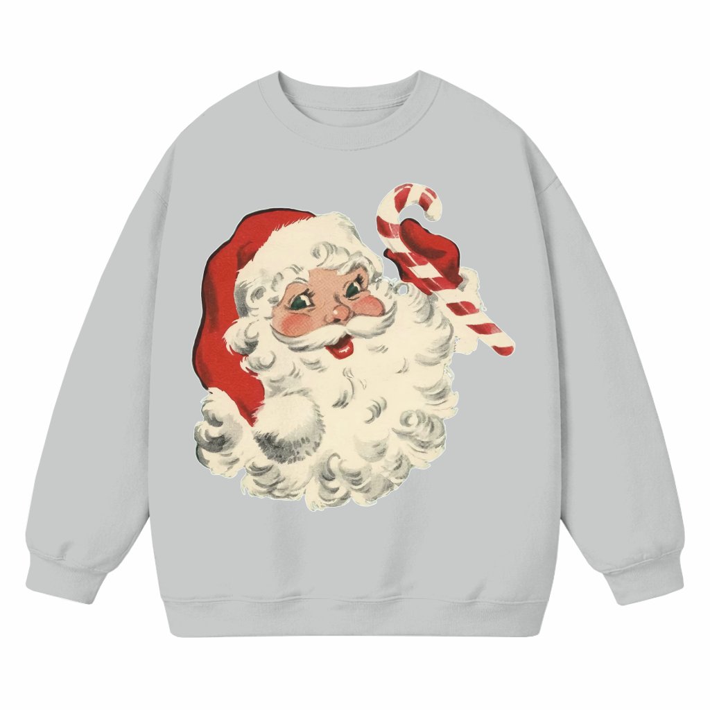 Santa Claus Face Sweatshirt – Christmas Holiday Gift Vintage Retro - front view