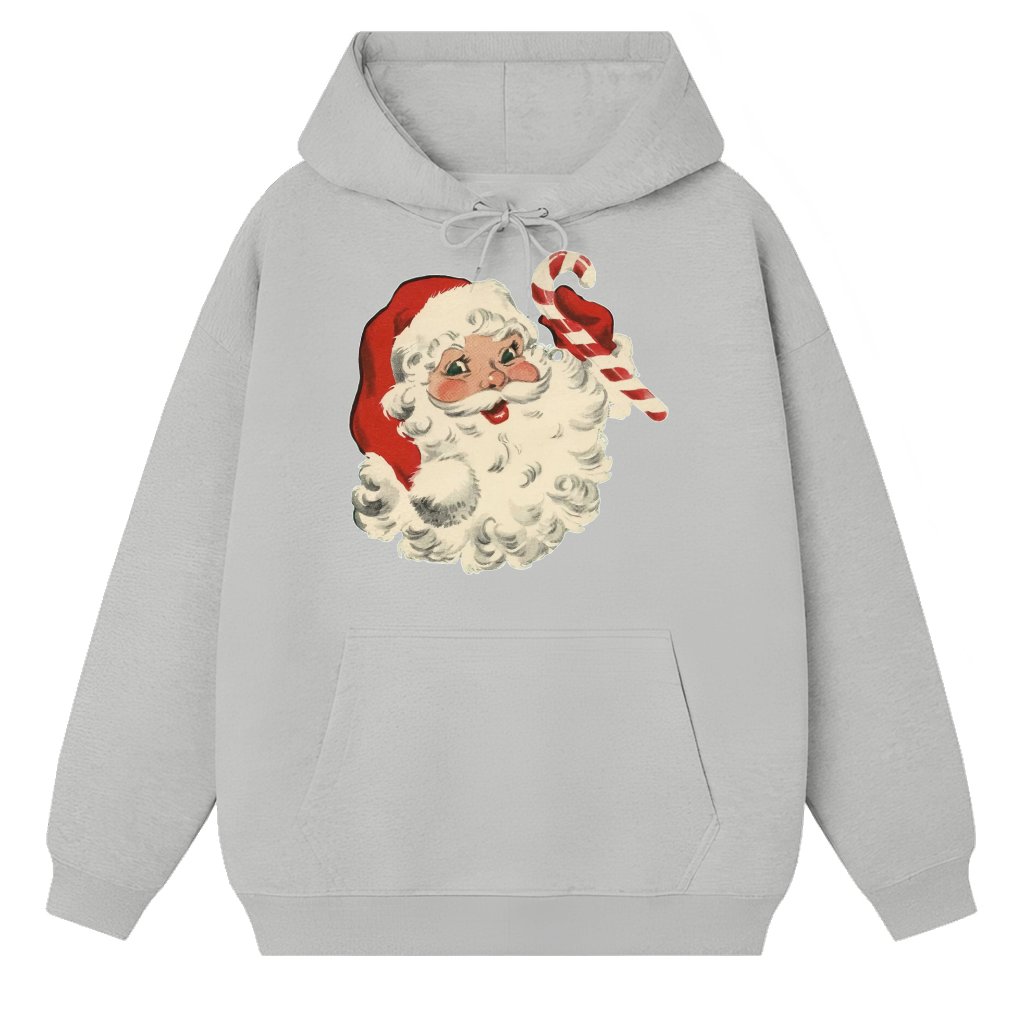 Vintage Santa Claus Face Hoodie – Christmas Gift Retro - front view