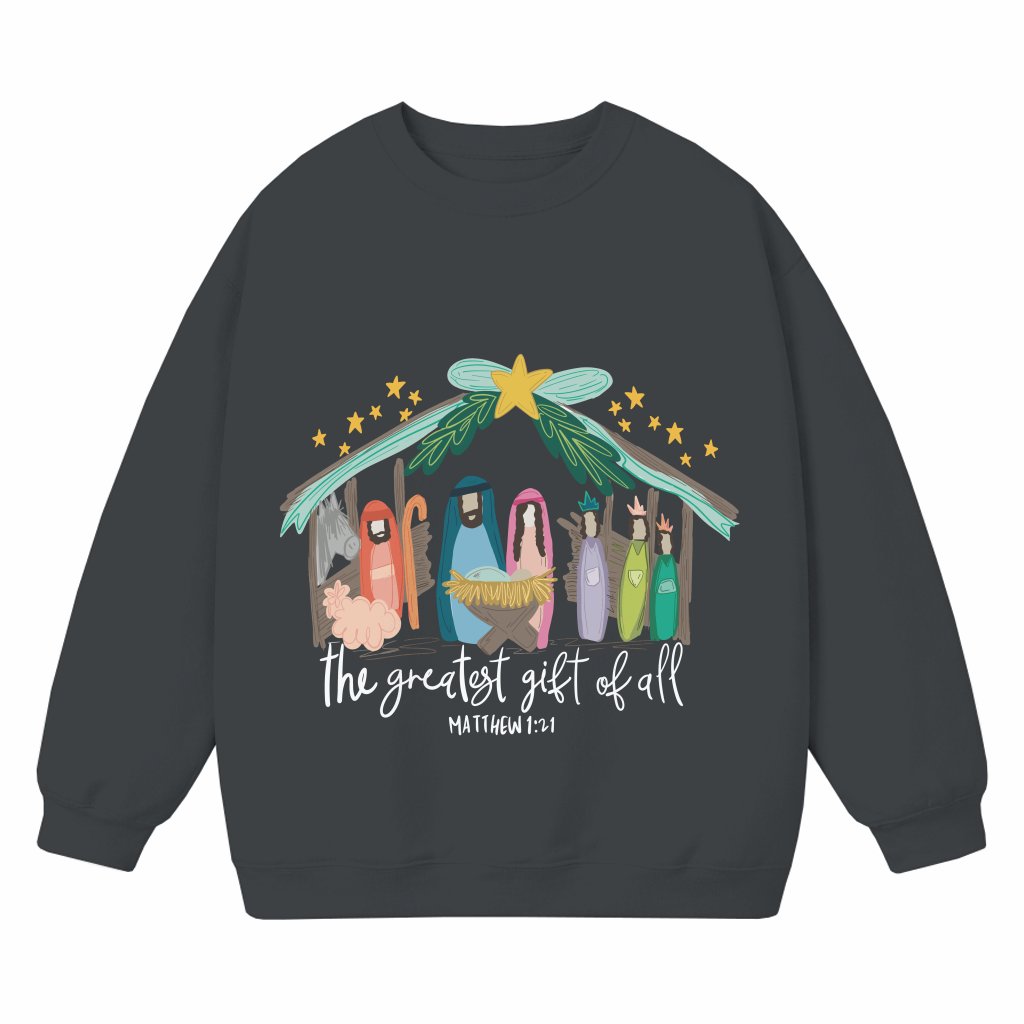 Nativity True Story Sweatshirt – Christian Christmas Gift - front view