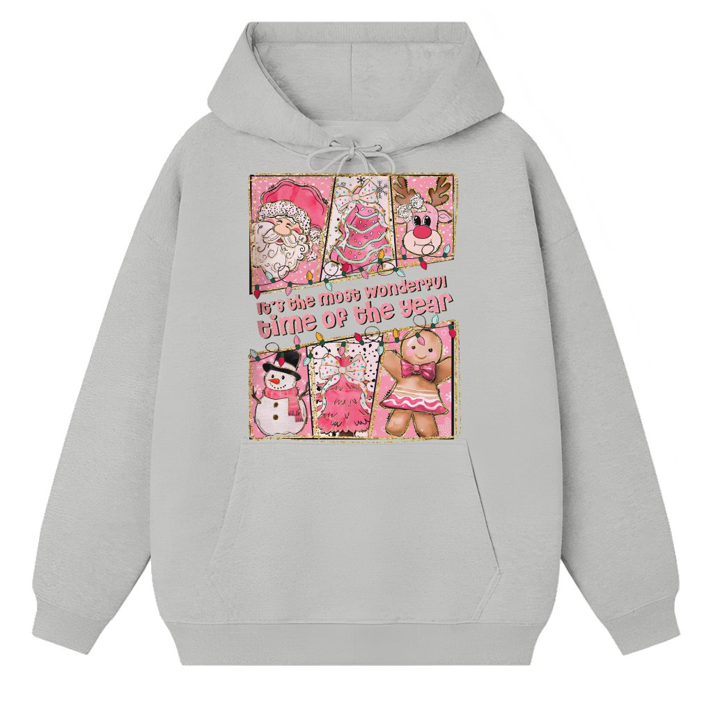 Pink Coquette Bow Hoodie – Christmas Holiday Gift for Her Festive - front view