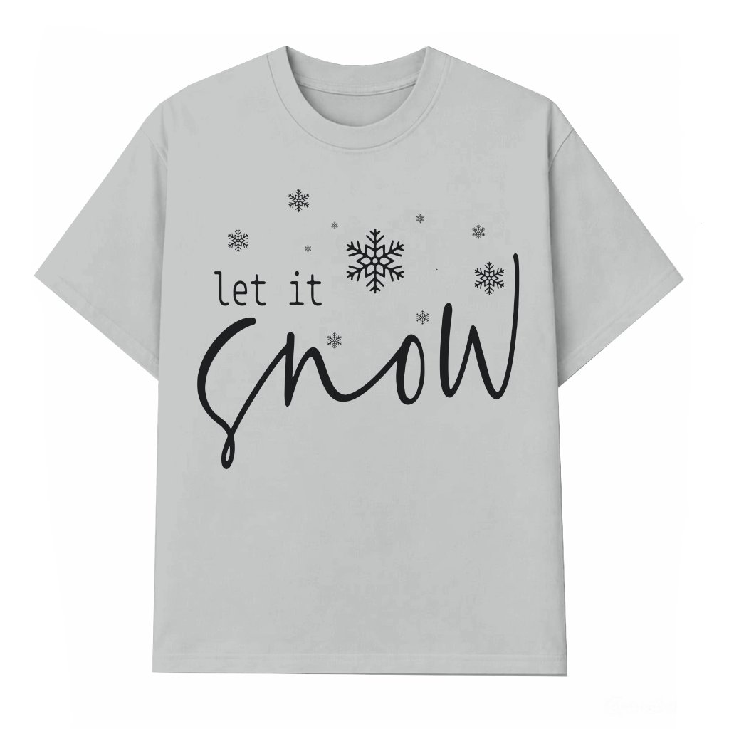 Let it Snow Snowflake T-shirt – Winter Holiday Gift for Women Cute - front view