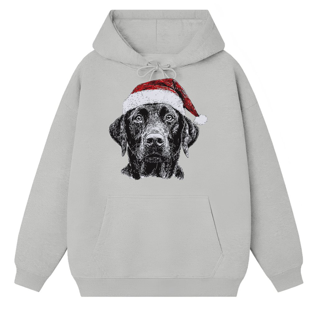 Cute Black Lab Santa Hoodie – Christmas Gift for Dog Lover - front view