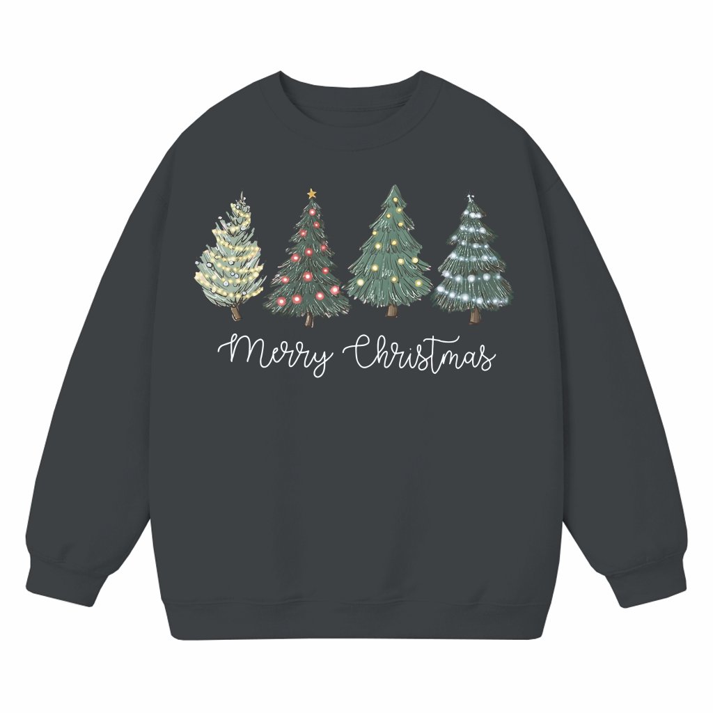 Christmas Trees Sweatshirt – Christmas Gift for Women Festive Cozy - front view