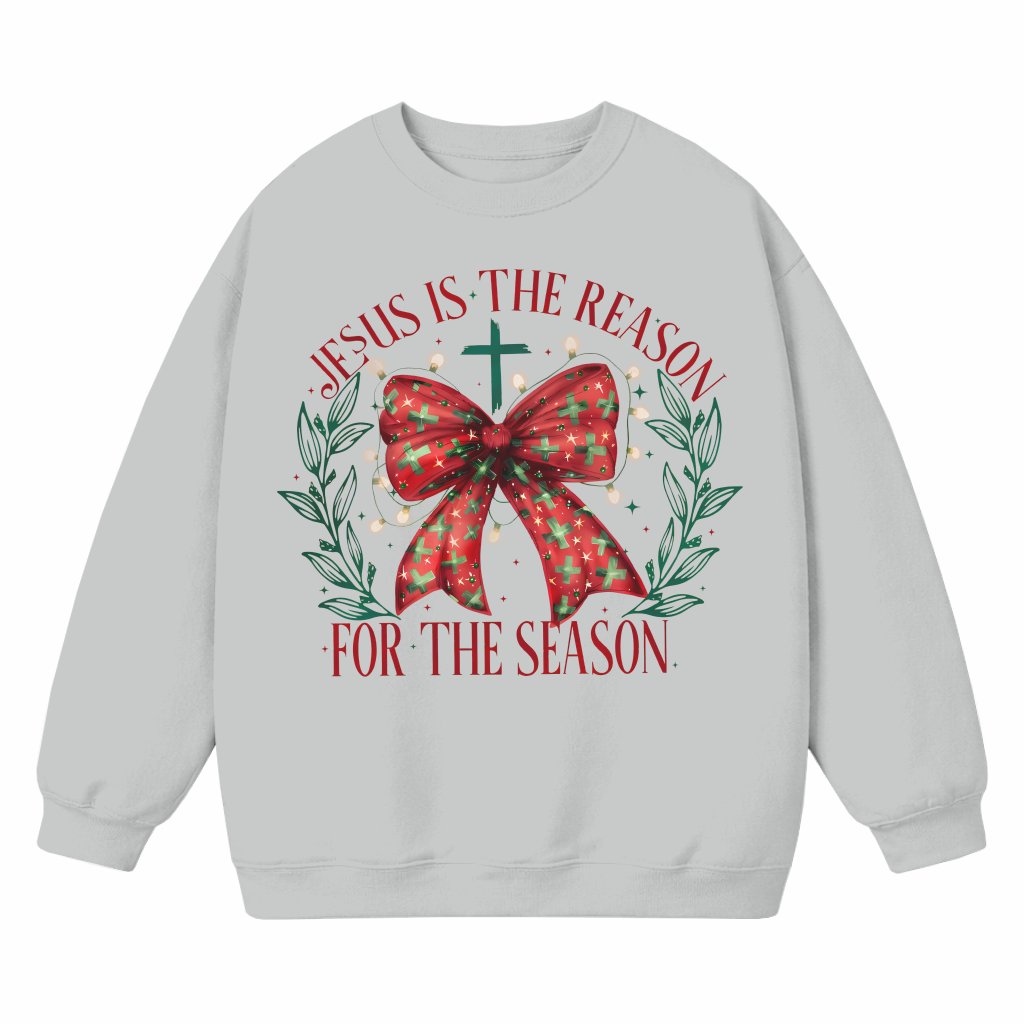 Jesus Is The Reason For The Season Sweatshirt – Christmas Gift Trendy Baby Jesus - front view