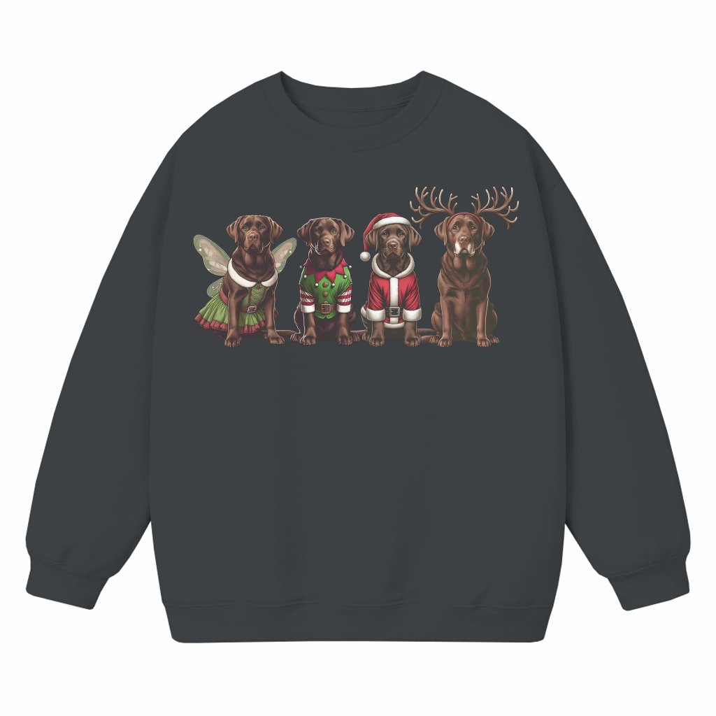 Chocolate Labrador Sweatshirt – Christmas Gift for Lab Mom Cute - front view