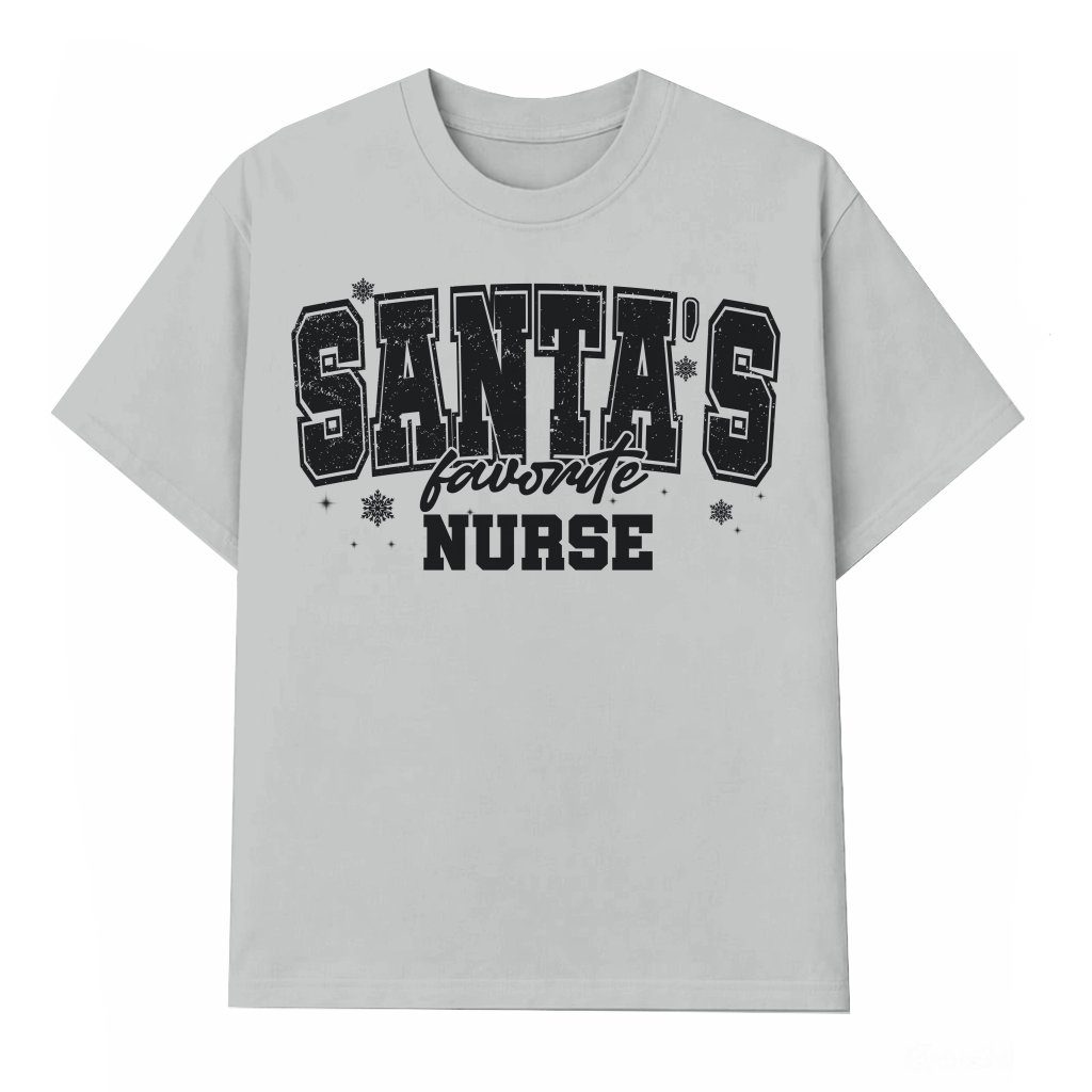 Santa's Favorite Nurse T-shirt – Funny Christmas Gift for Nurse - front view