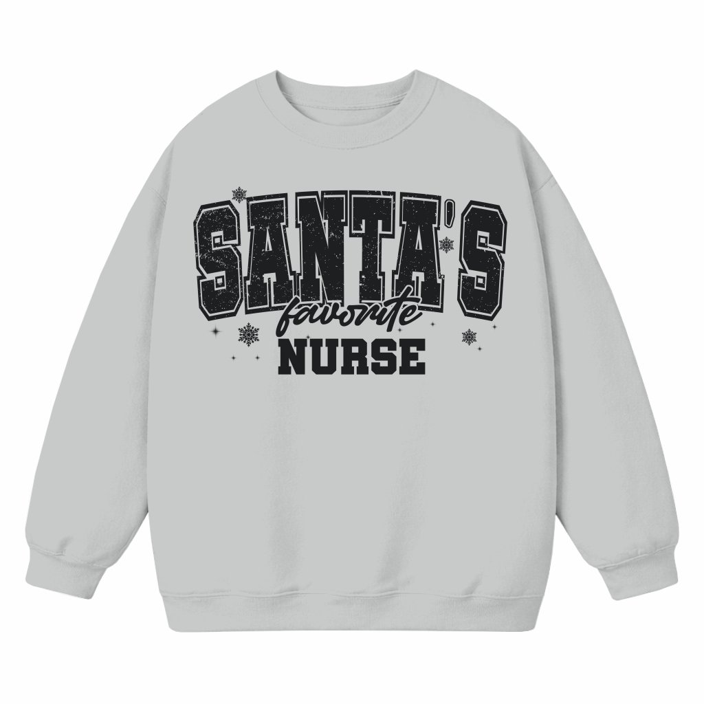 Santa's Favorite Nurse Sweatshirt – Christmas Gift for Nurse Funny - front view