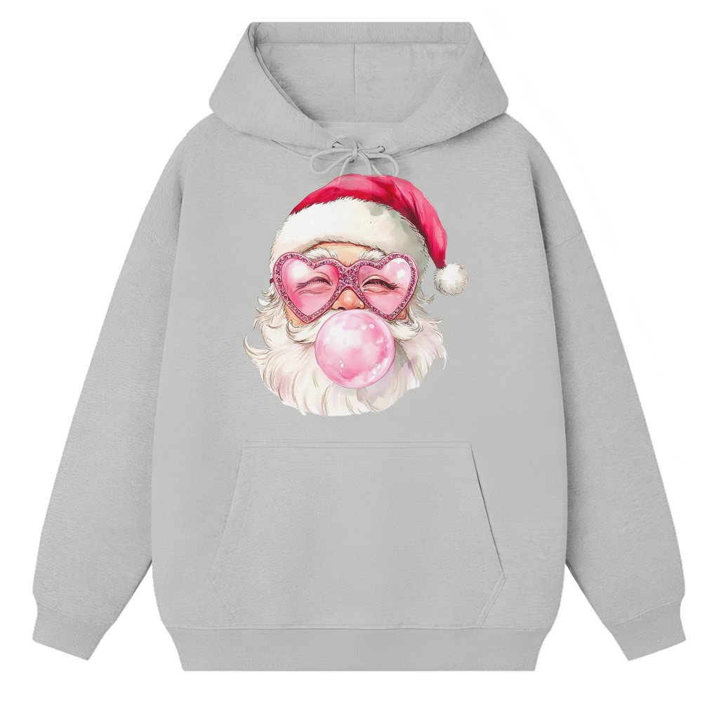 Santa Claus Bubblegum Hoodie – Christmas Gift Funny Cute - front view