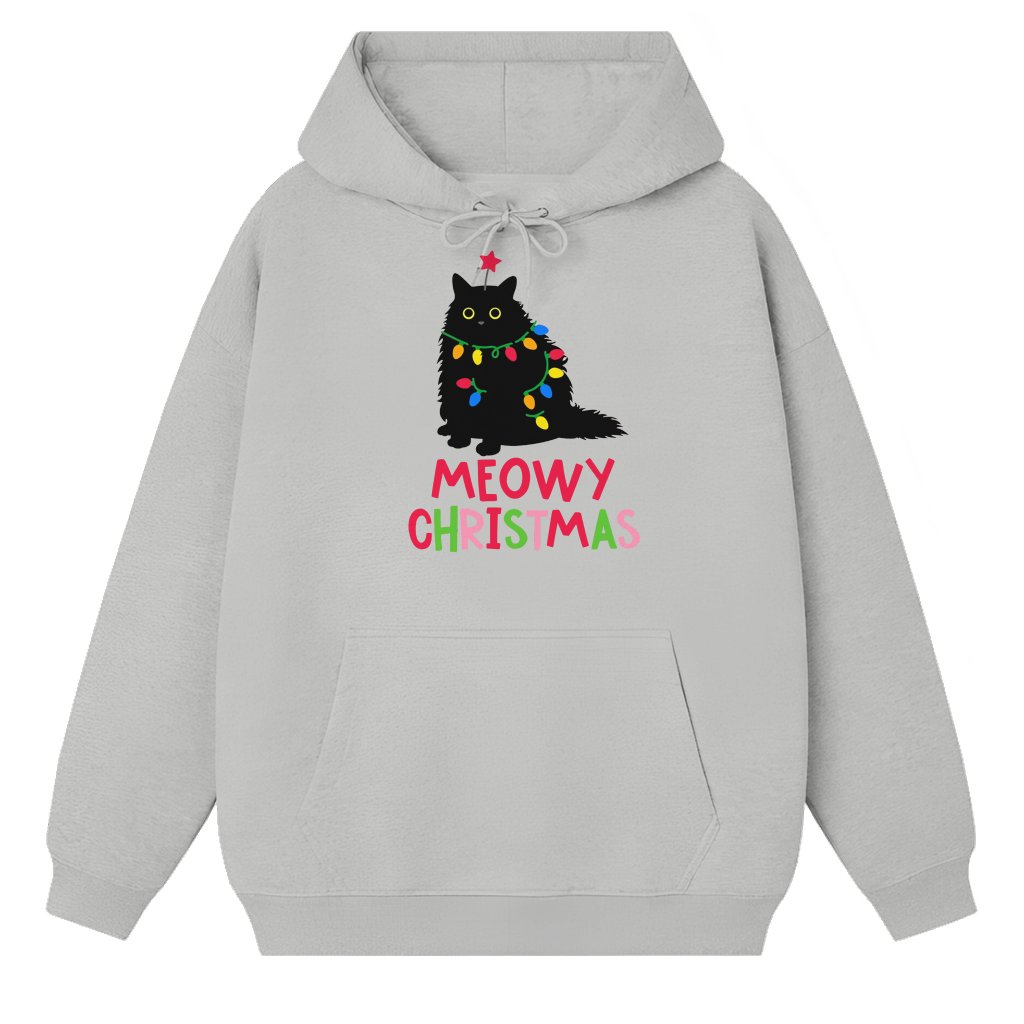 Meowy Cat Hoodie – Christmas Gift for Cat Lover Funny - front view