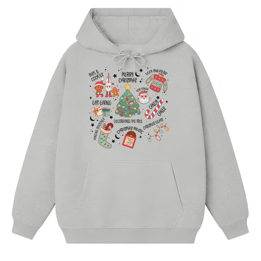 Funny Christmas Letter Hoodie – Christmas Gift for Him Her - front view