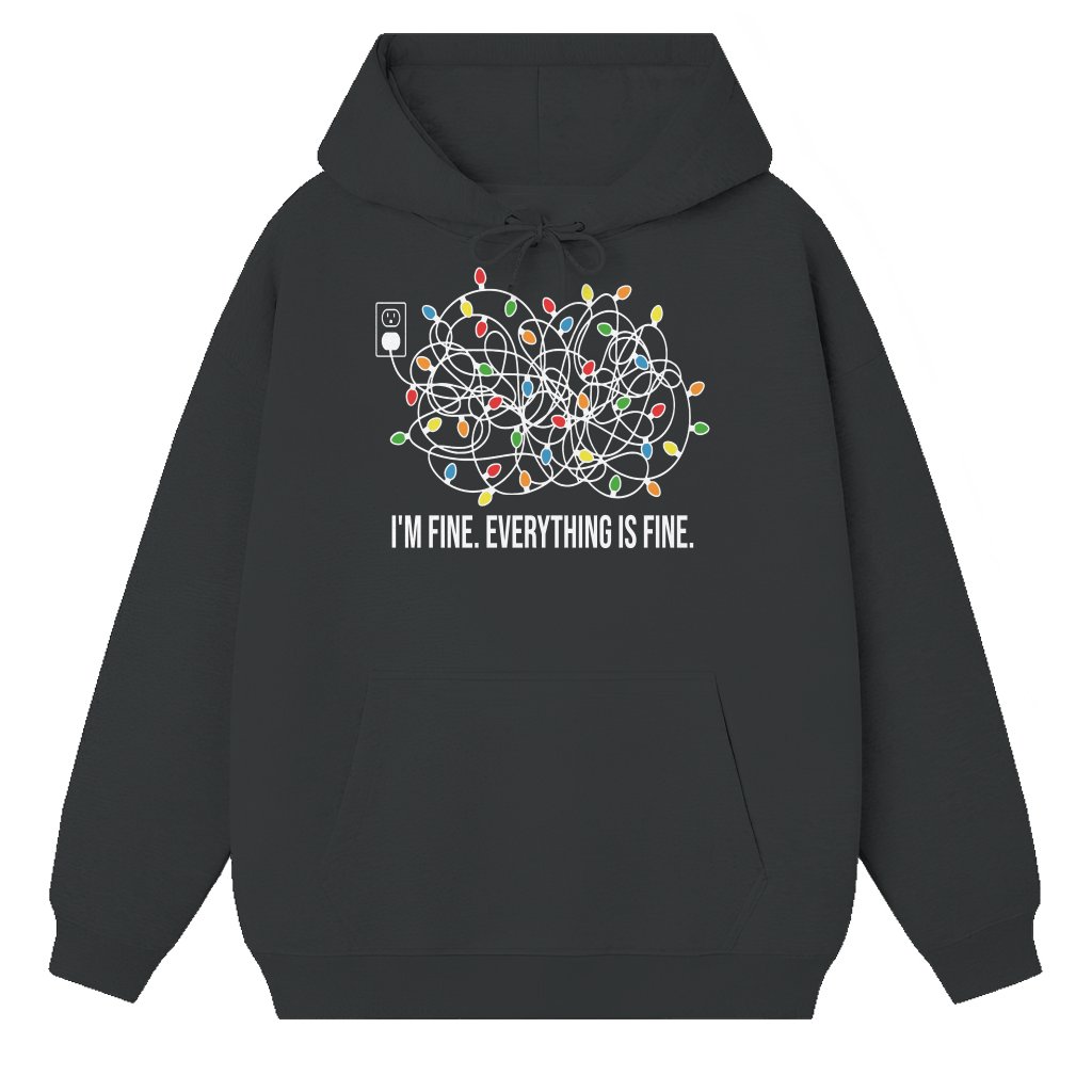 I'm Fine Everything Is Fine Christmas Lights Hoodie – Christmas Gift for Women Funny - front view