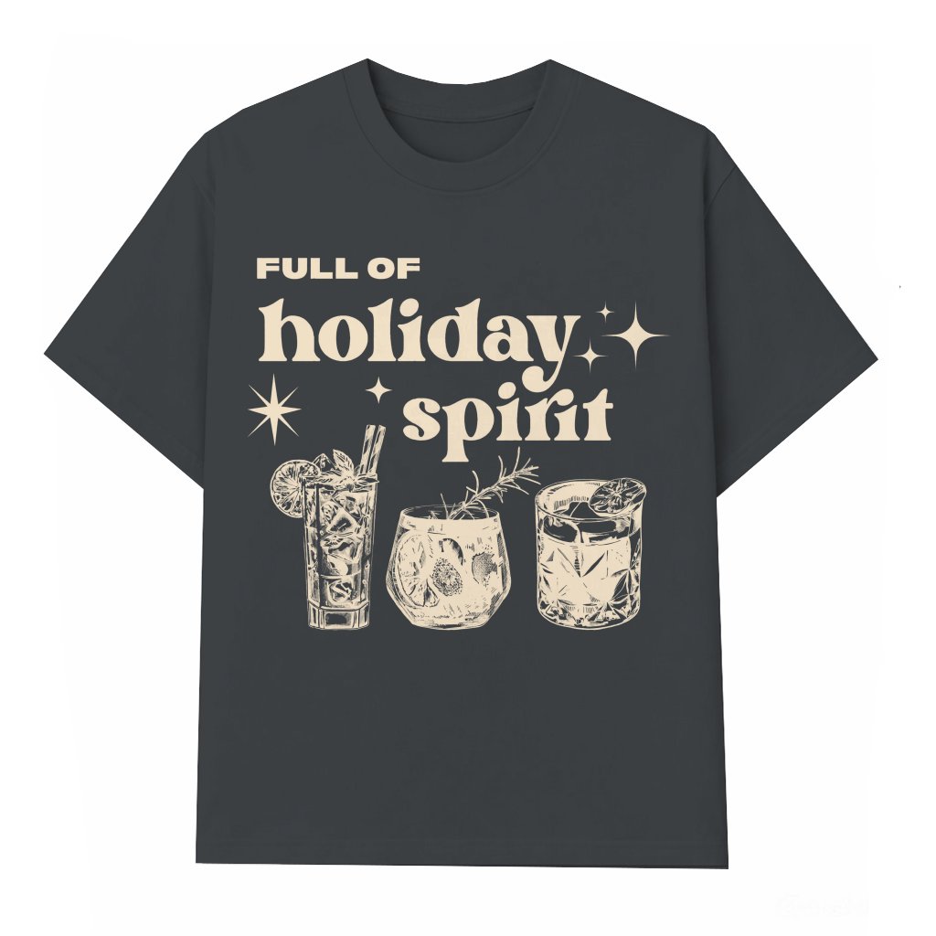 Funny Christmas Spirits T-shirt – Christmas Gift for Drink Lovers - front view