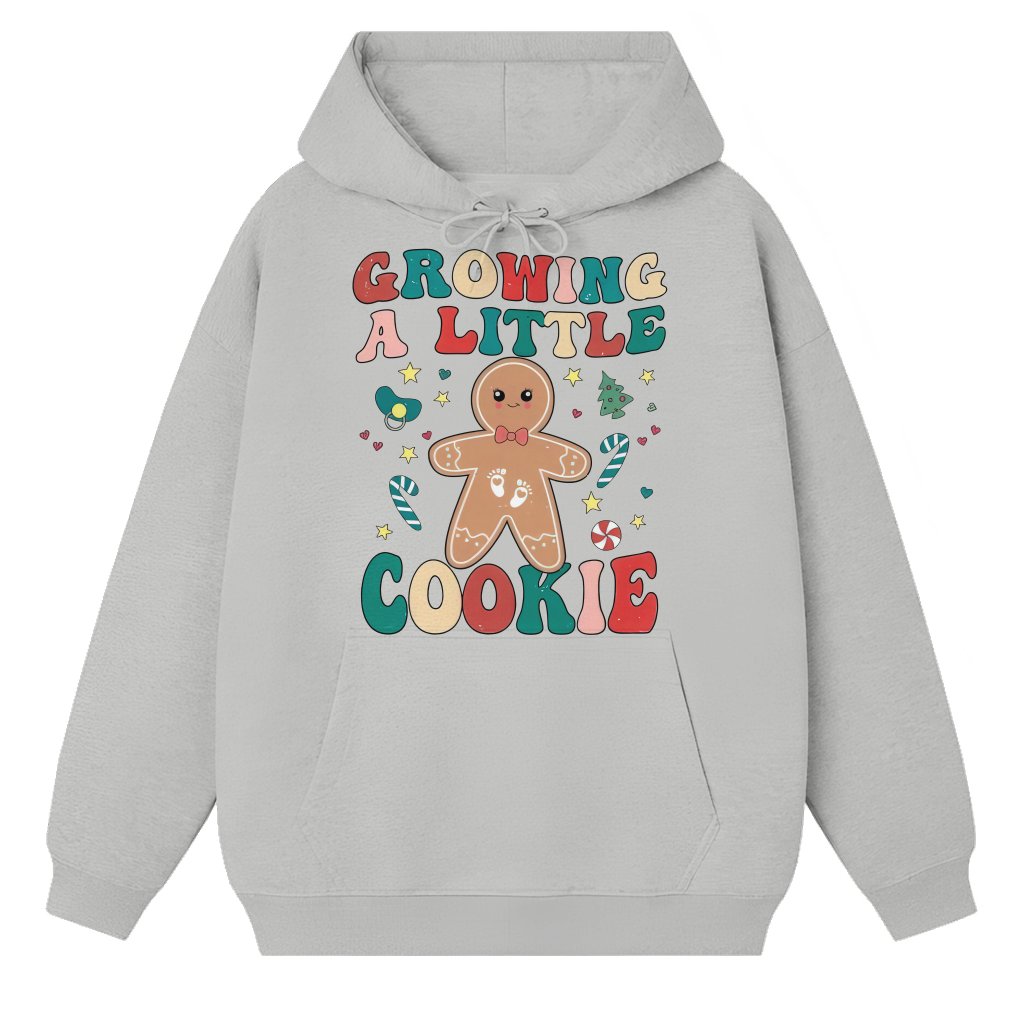 Growing Little Cookie Pregnancy Announcement Hoodie – Christmas Gift - front view