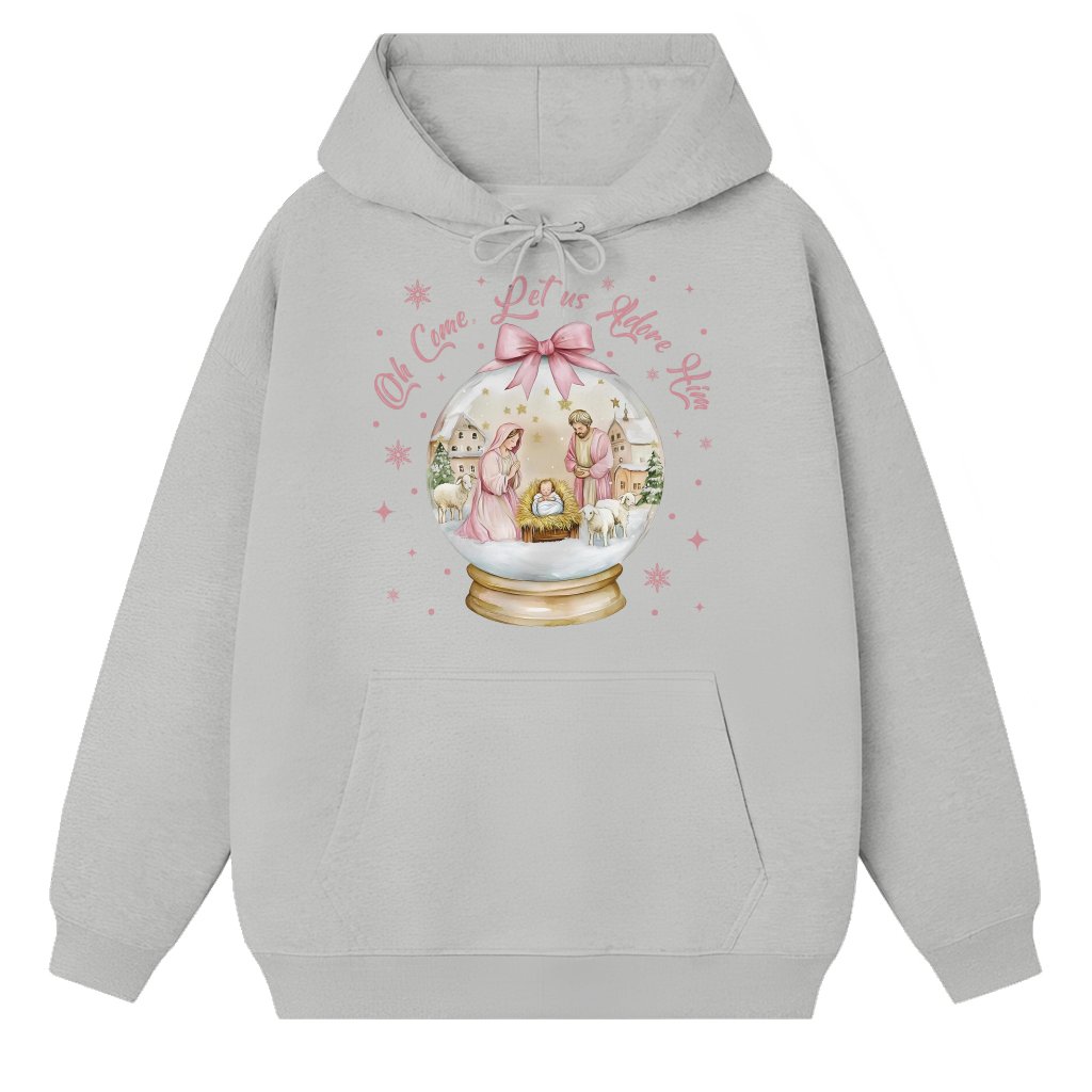 Coquette Jesus Nativity Hoodie – Christmas Christian Gift Trendy - front view