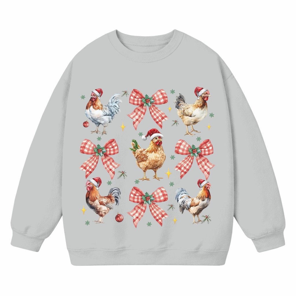 Merry Chicken Sweatshirt – Christmas Gift for Farm Animal Lover Funny - front view