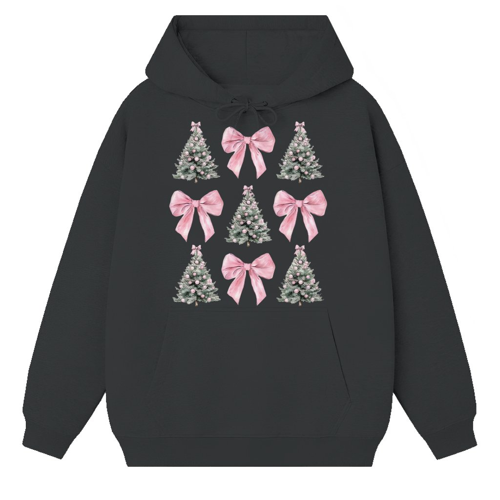 Coquette Bow Hoodie – Christmas Gift for Her Trendy Girly Cute - front view