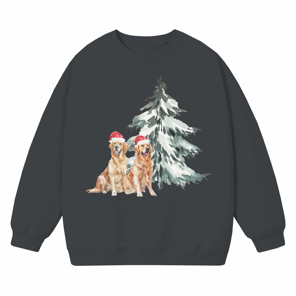 Golden Retriever Christmas Tree Sweatshirt – Funny Christmas Gift for Dog Lovers - front view