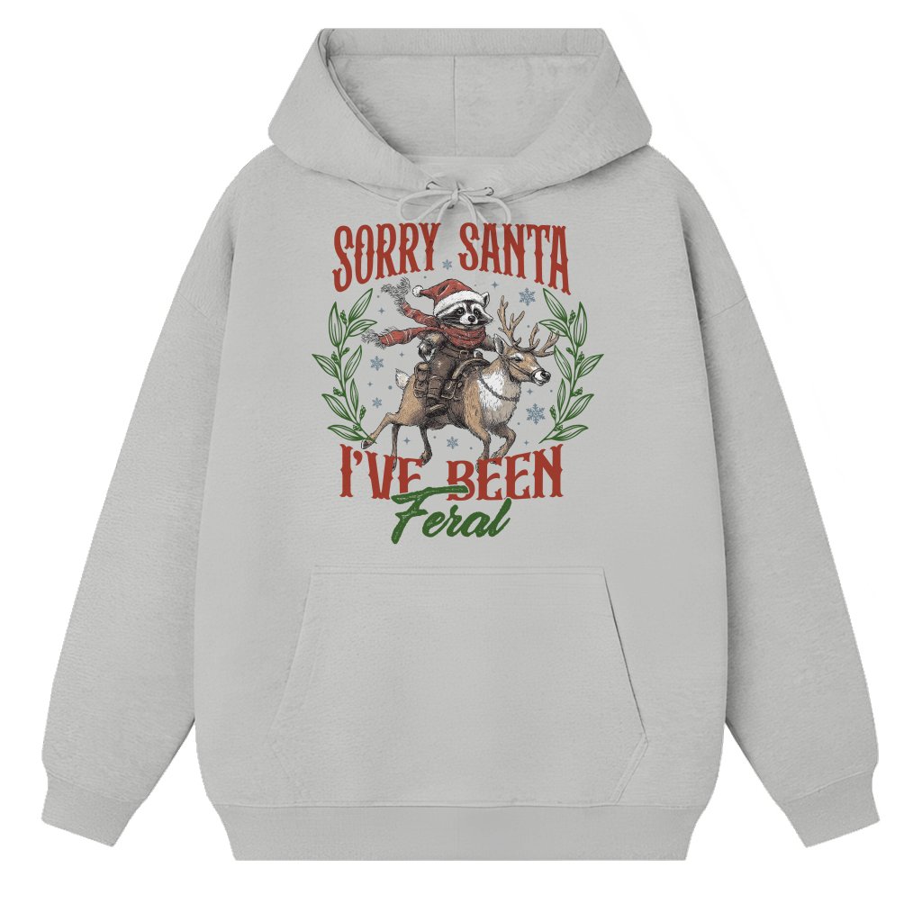 Funny Feral Raccoon Hoodie – Christmas Gift for Animal Lovers - front view