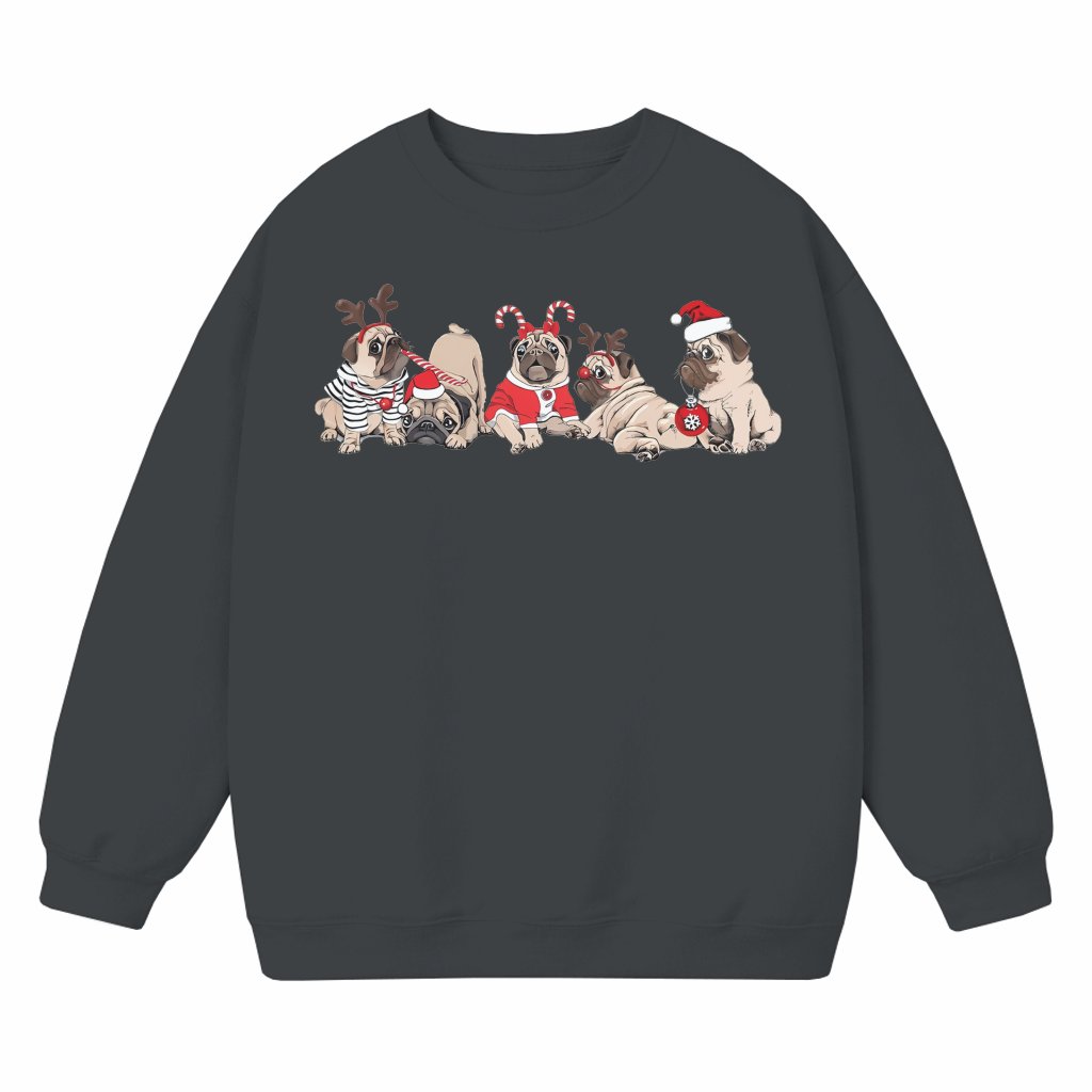 Santa Hat Pug Sweatshirt – Christmas Gift for Pug Lovers Funny Design - front view