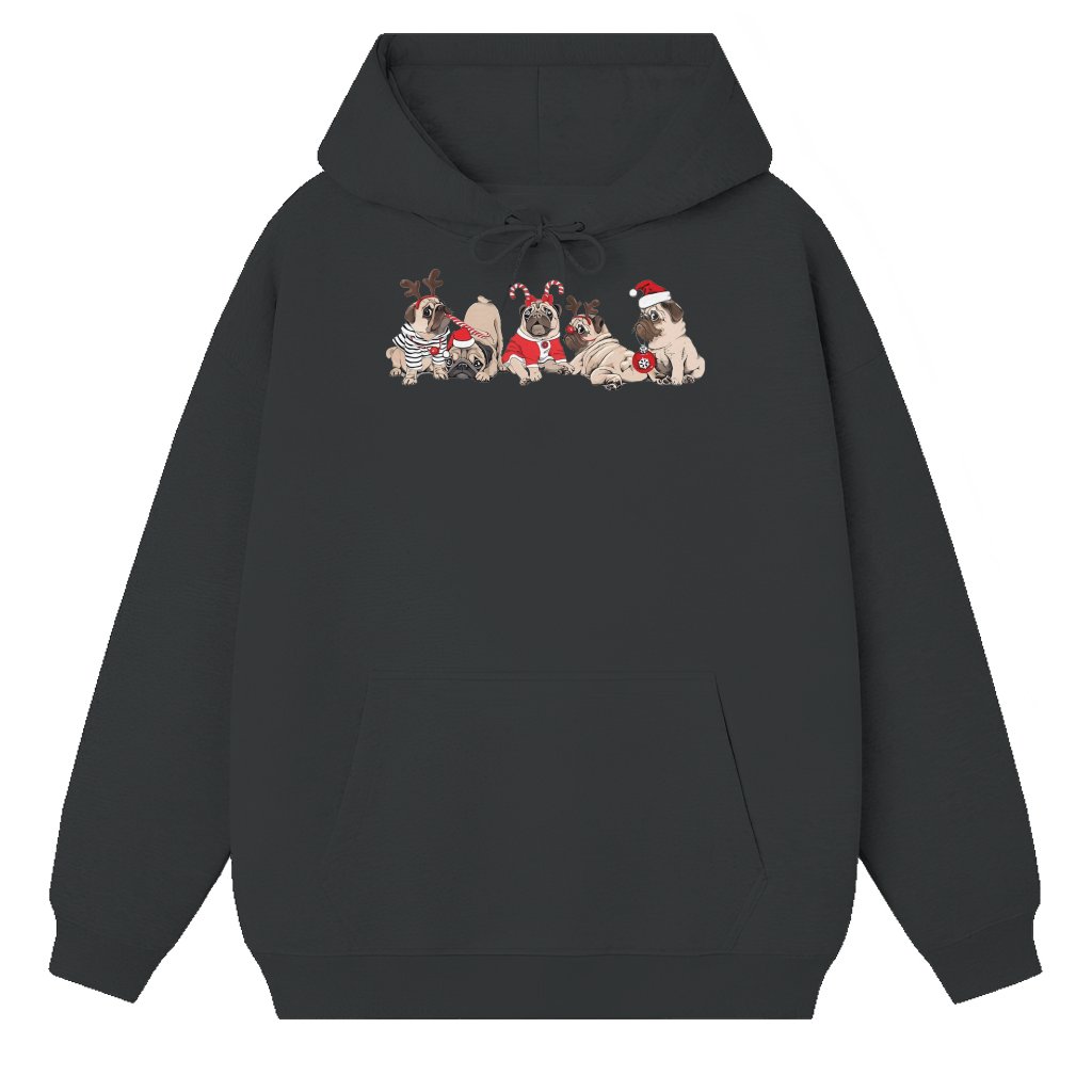 Cute Pug Merry Pugmas Hoodie – Christmas Gift for Pug Mom - front view