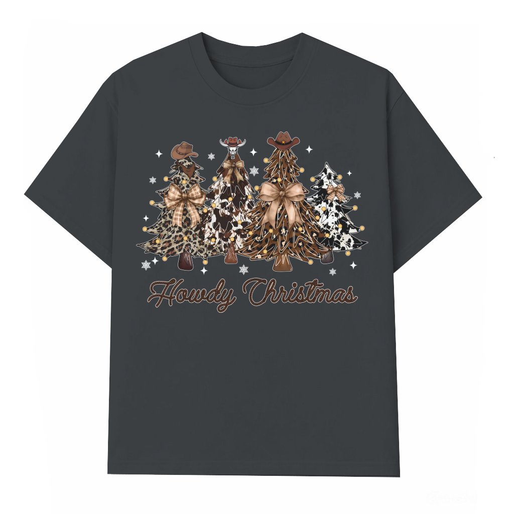Howdy T-shirt – Christmas Cowgirl Western Retro Gift - front view