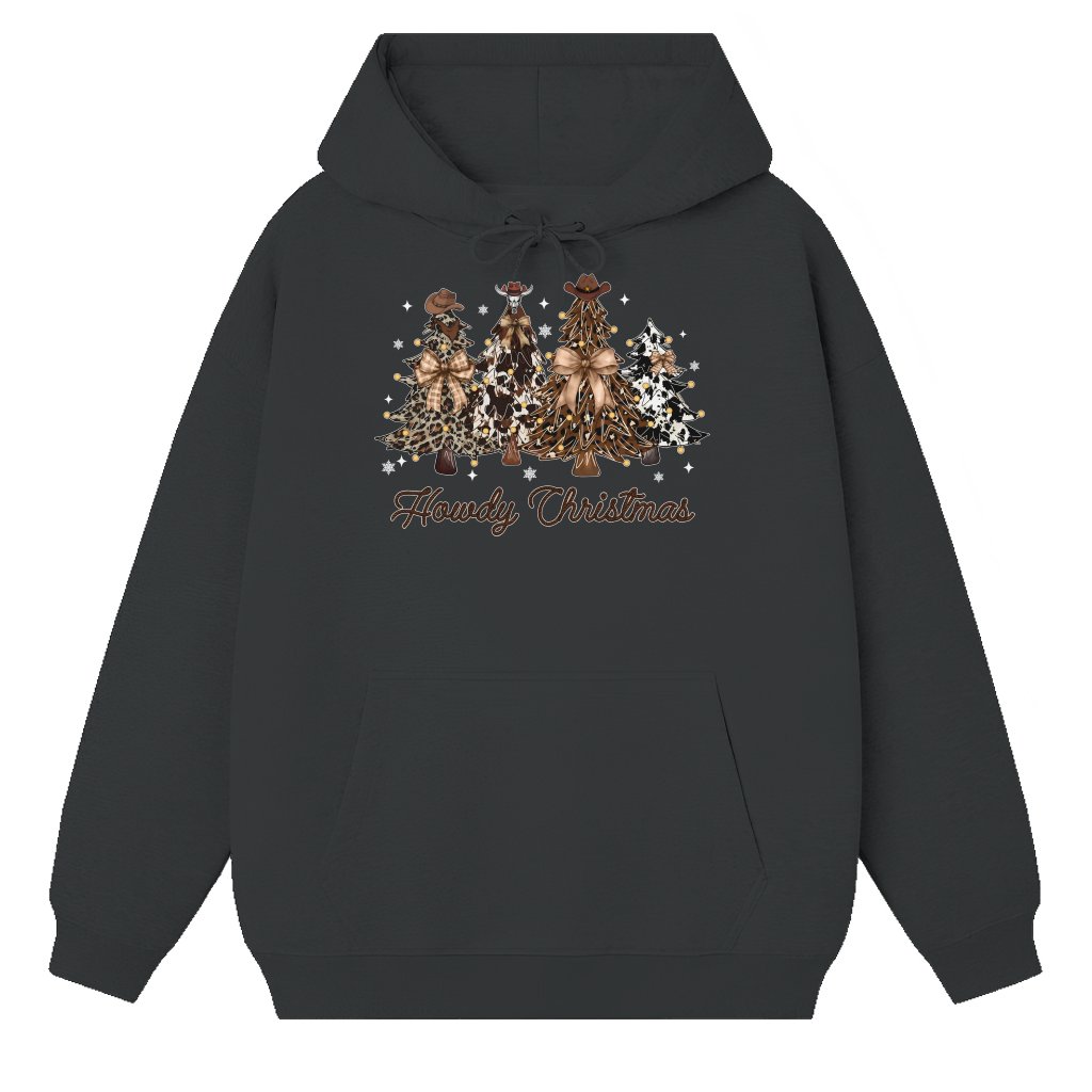 Howdy Christmas Tree Hoodie – Western Retro Trendy Christmas Gift - front view