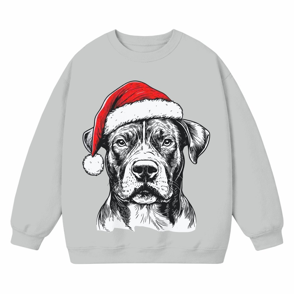 Cute Pitbull Santa Sweatshirt – Christmas Gift for Dog Lovers Women - front view