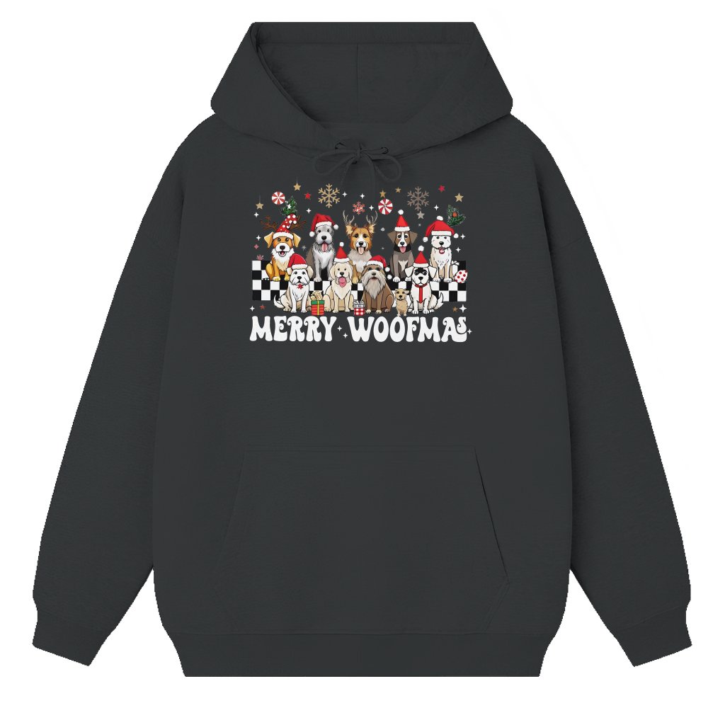 Merry Woofmas Hoodie – Christmas Gift for Dog Lovers Cute Dog - front view