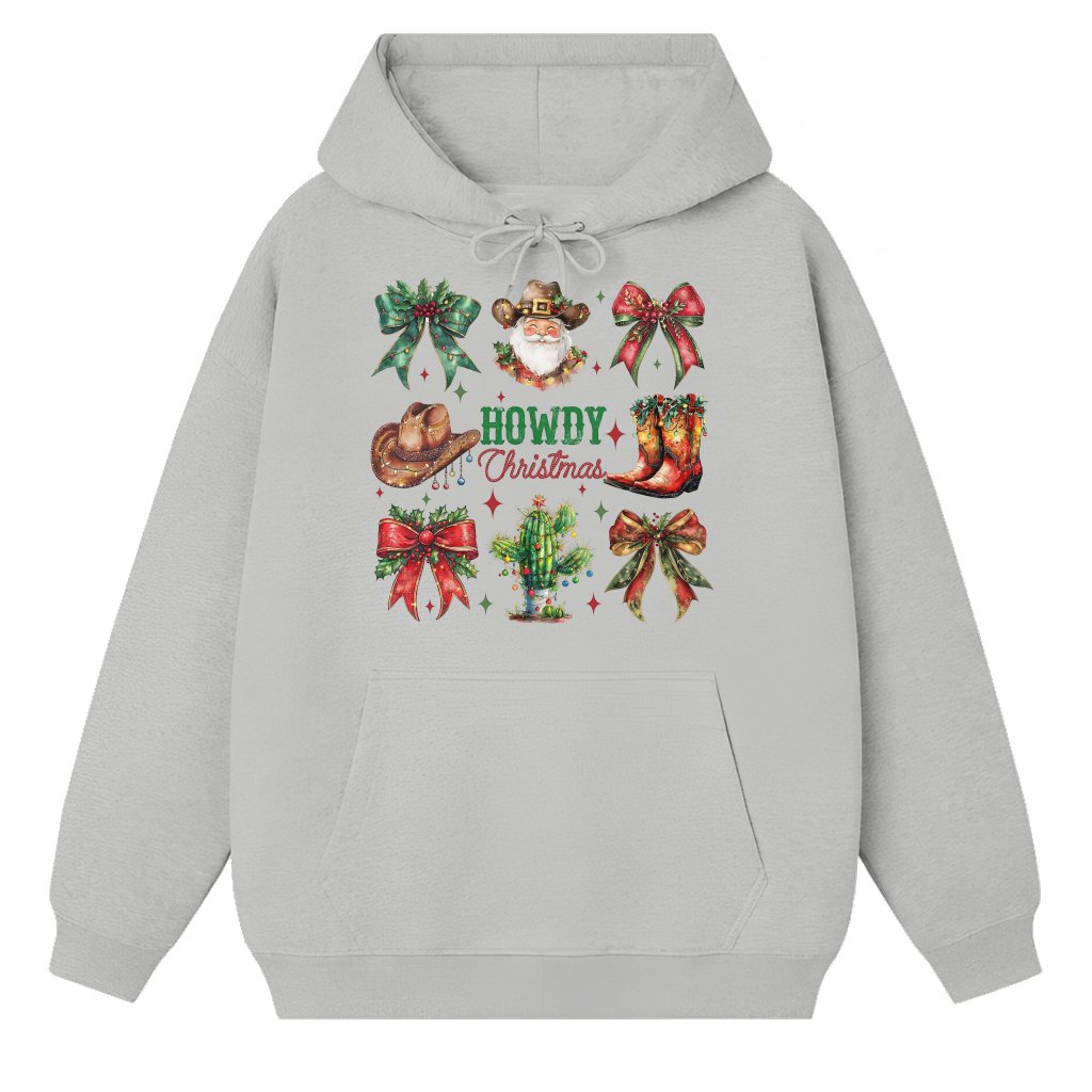 Howdy Christmas Hoodie – Christmas Gift for Men Women Western Cowboy - front view