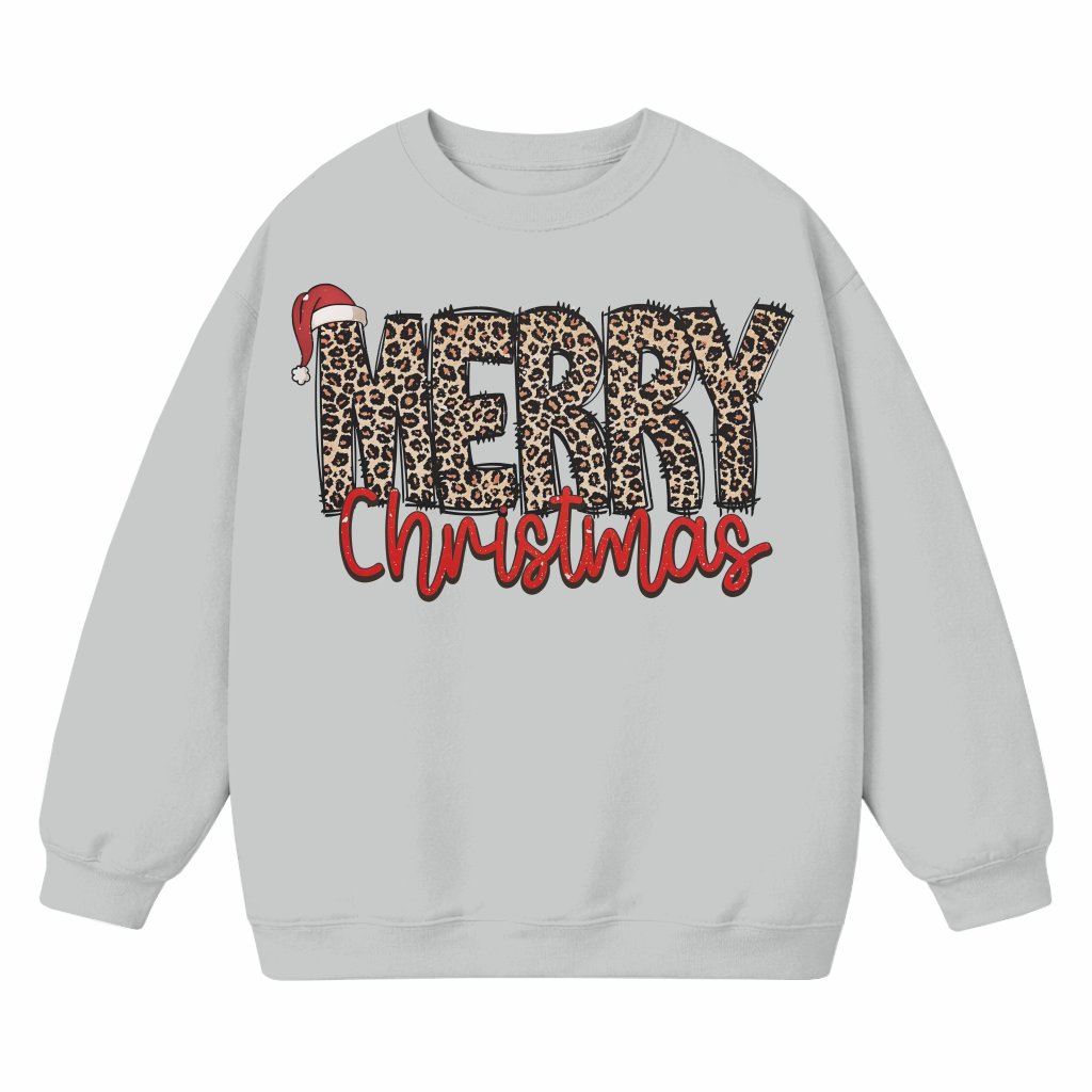 Leopard Sweatshirt Christmas Gift for Women – Merry Trendy Winter - front view