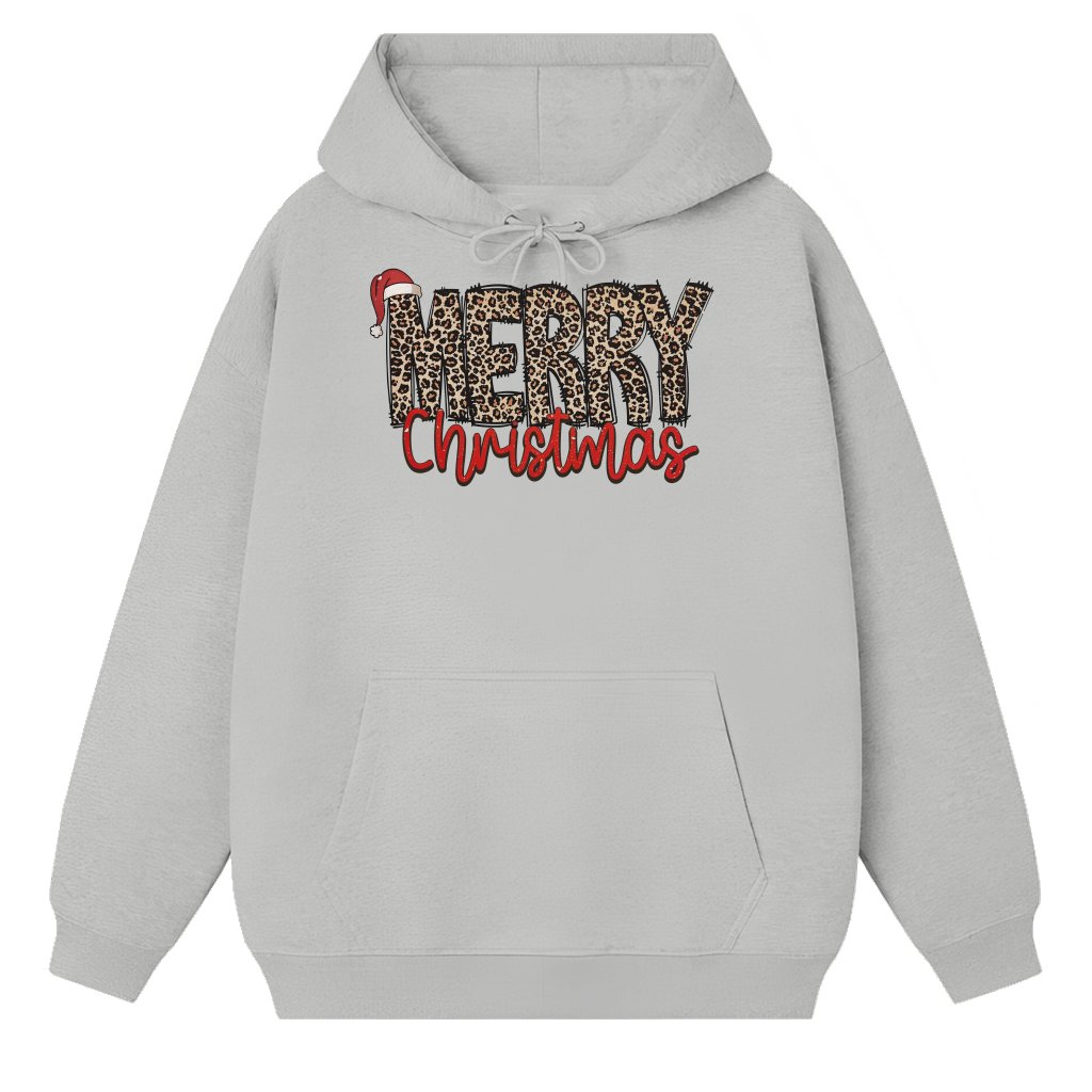 Merry Leopard Hoodie – Christmas Gift for Women - front view