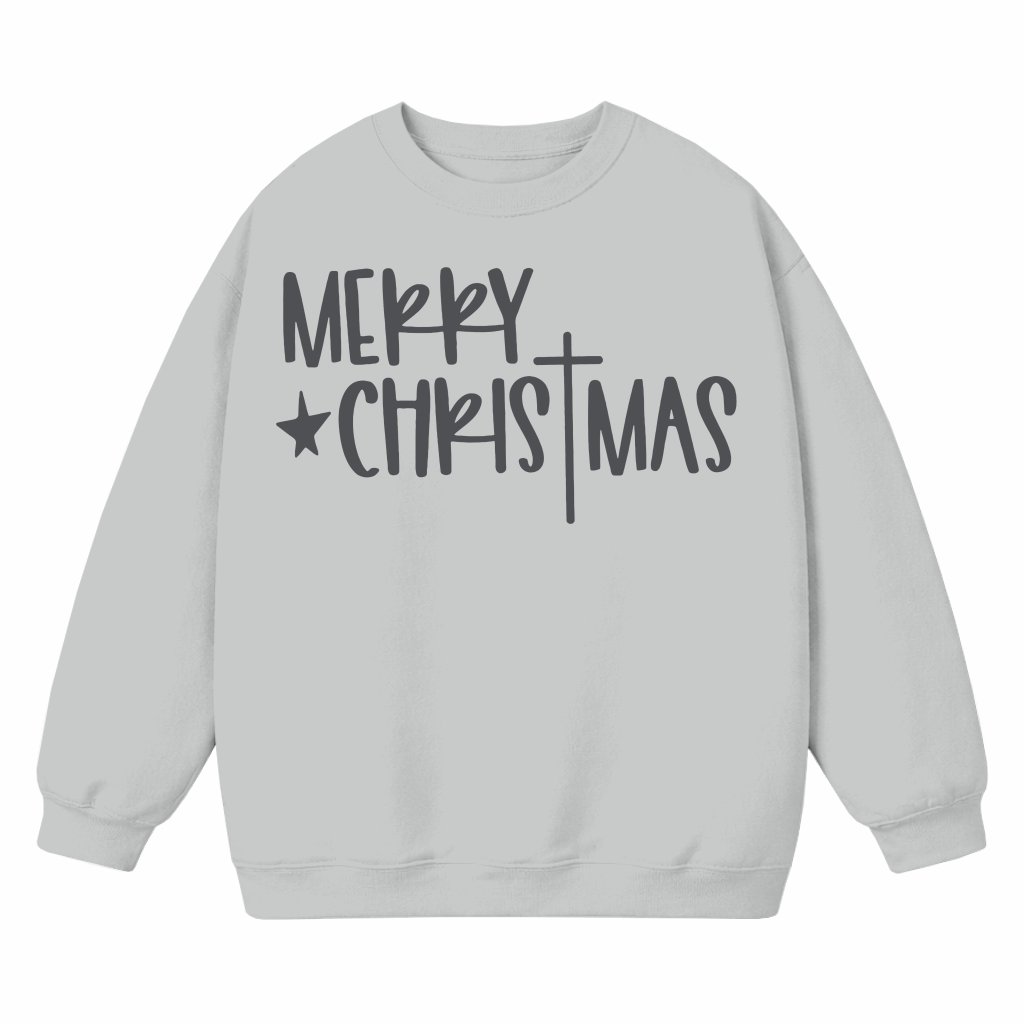 Religious Cross Grateful Star Sweatshirt – Christmas Gift - front view