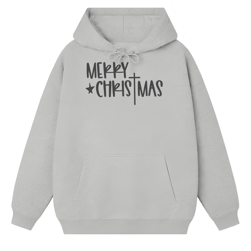Religious Cross Hoodie – Christmas Gift Holiday Star - front view
