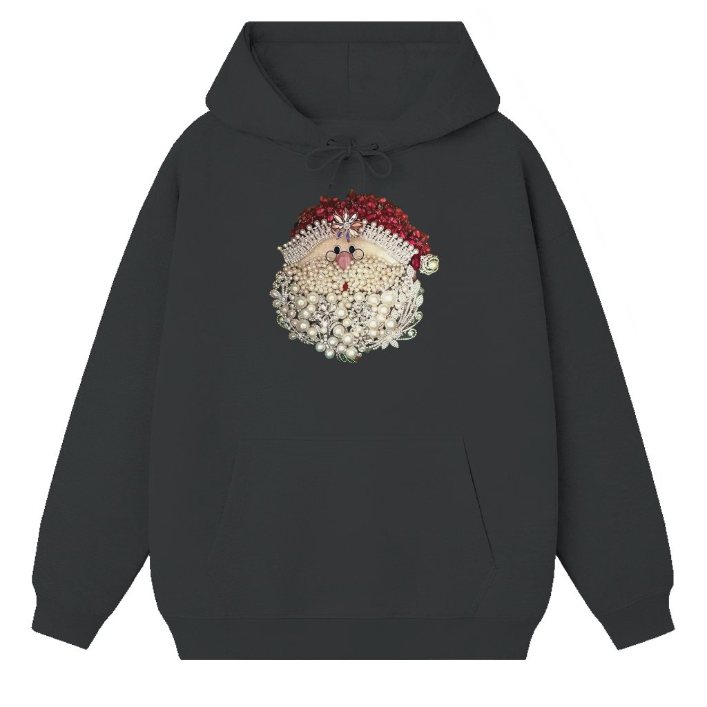 Sparkly Santa Claus Hoodie – Christmas Gift for Her - front view