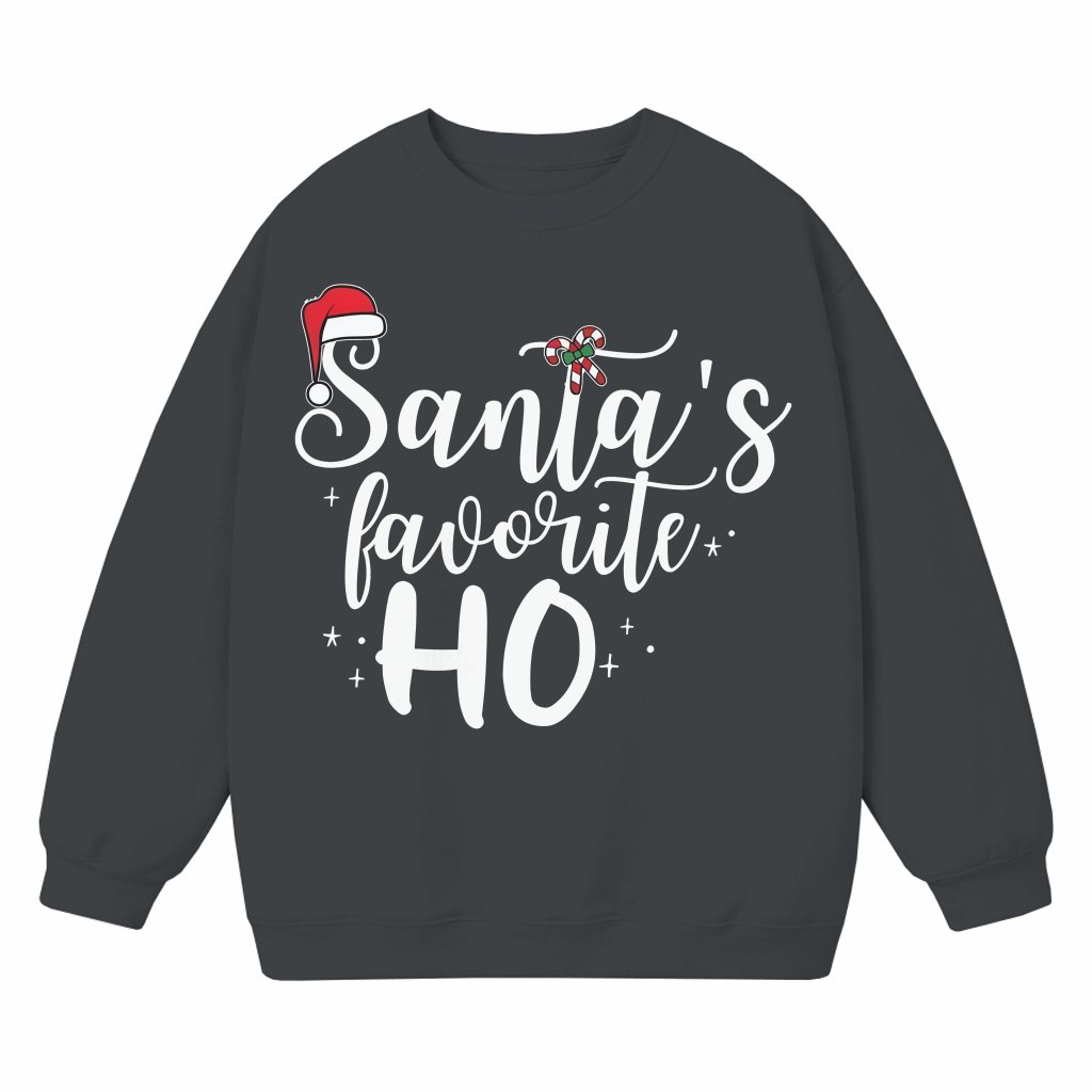 Santa's Favorite Ho Sweatshirt – Ugly Christmas Gift for Her Funny - front view
