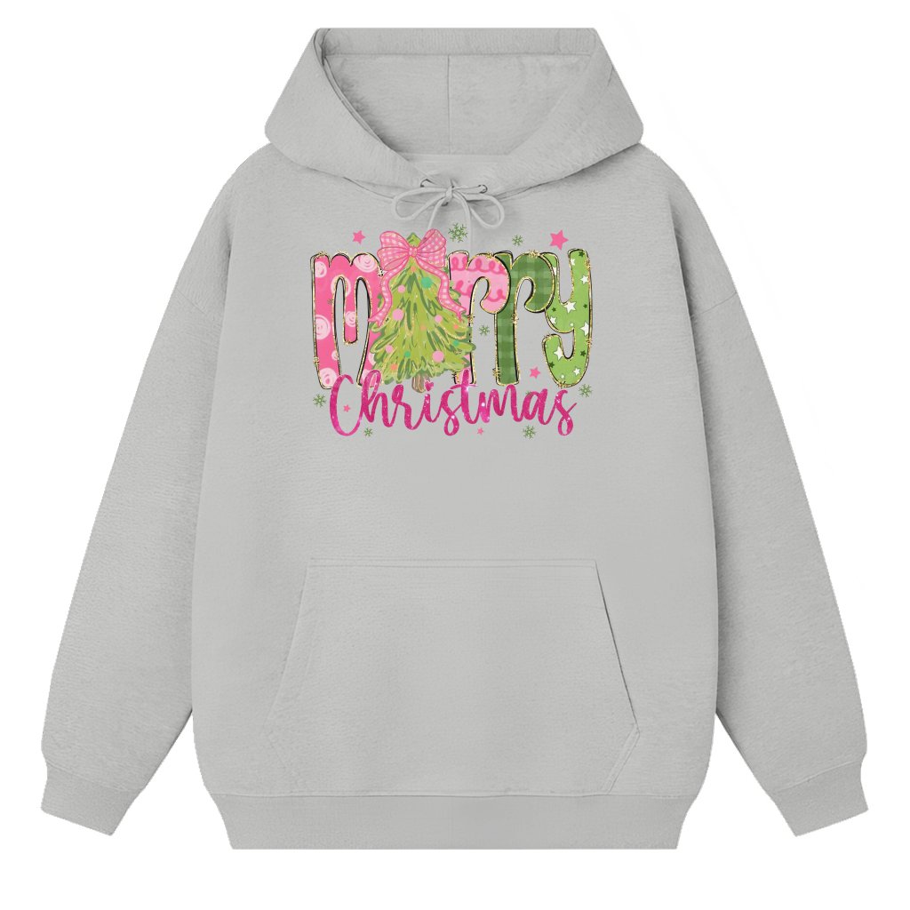Pink Coquette Bow Graphic Hoodie – Christmas Gift for Women Trendy Soft Girl - front view