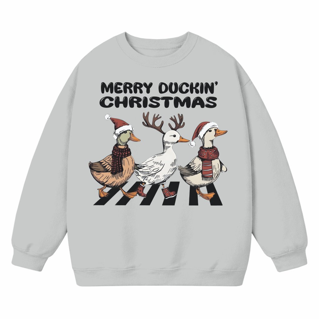 Funny Merry Duckin' Sweatshirt – Christmas Gift for Country Farm Animal Lovers - front view