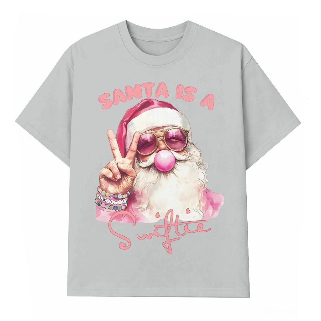 Merry Christmas Trendy Santa T-shirt – Christmas Gift Fun - front view