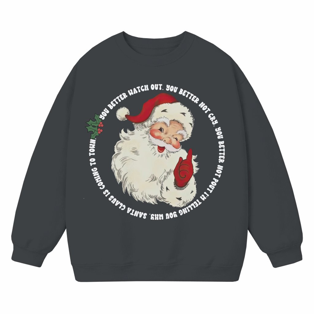 Vintage Retro Santa Sweatshirt – Christmas Gift for Women - front view