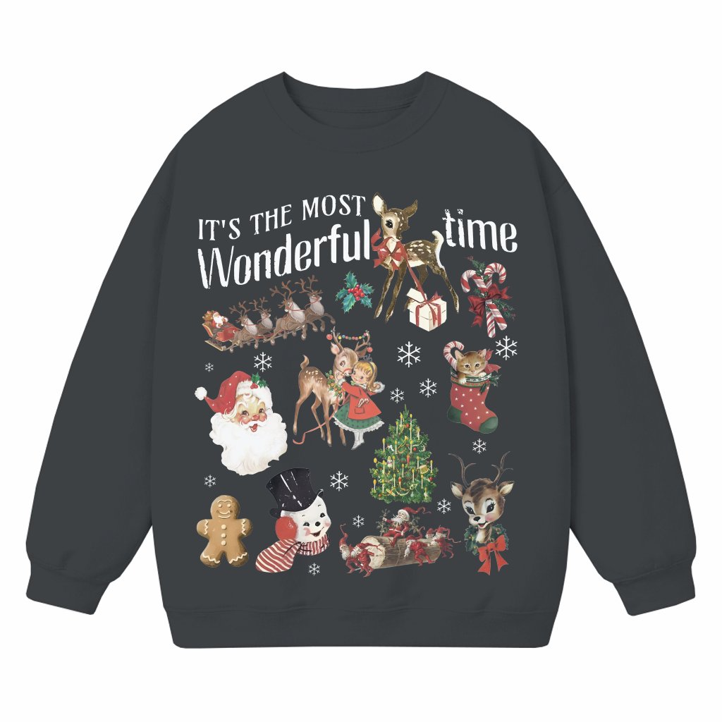 It's the Most Christmas Sweatshirt – Christmas Gift Retro Santa Doodles - front view