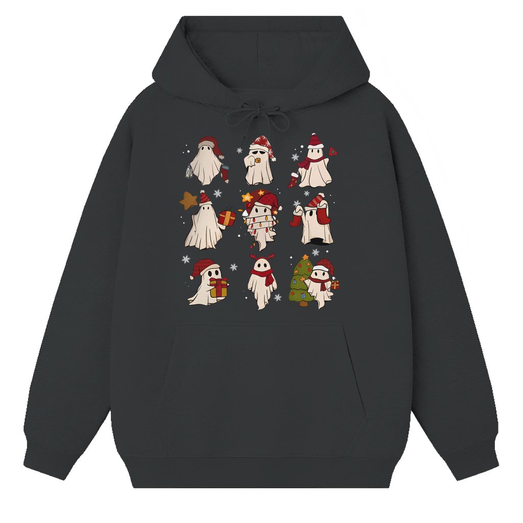 Holiday Spirit Ghost Hoodie – Christmas Gift Funny Graphic - front view