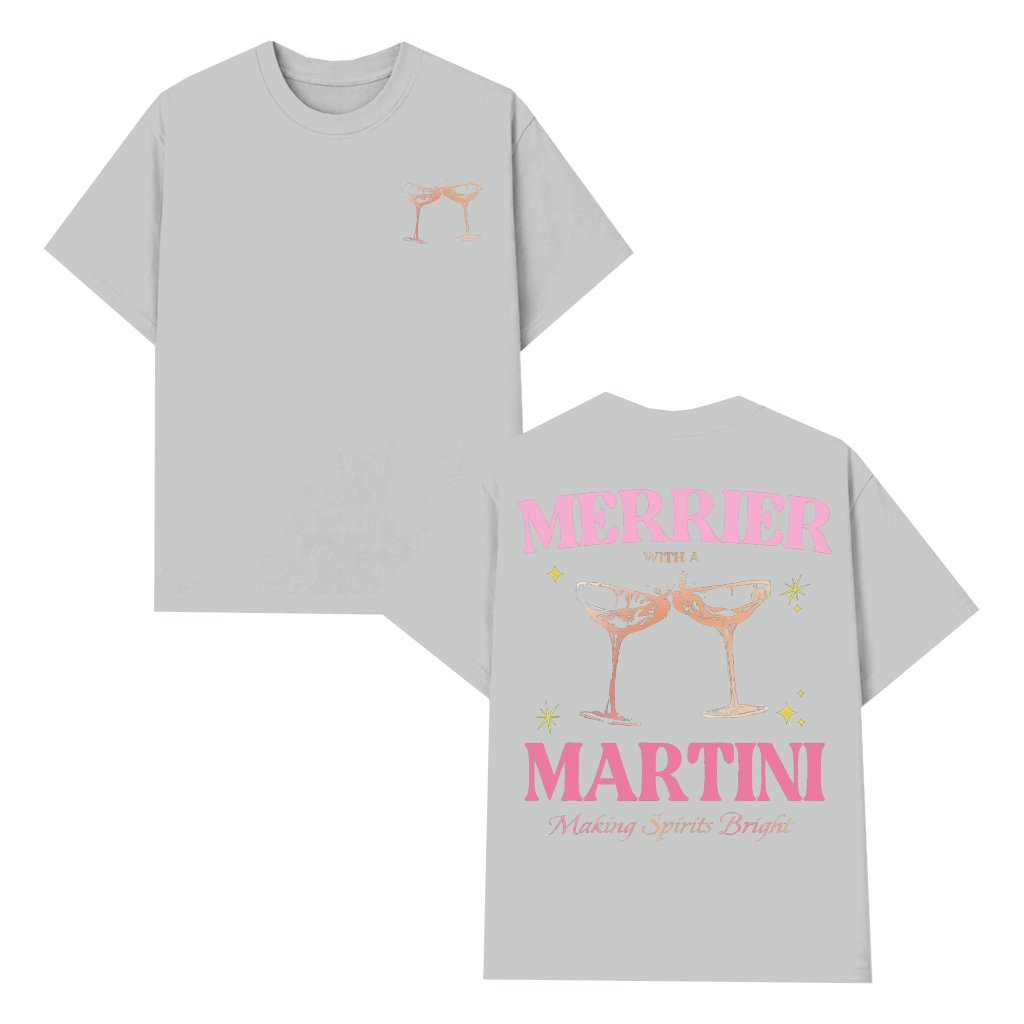 Funny Martini T-shirt – Christmas Holiday Party Gift Cocktail - front view