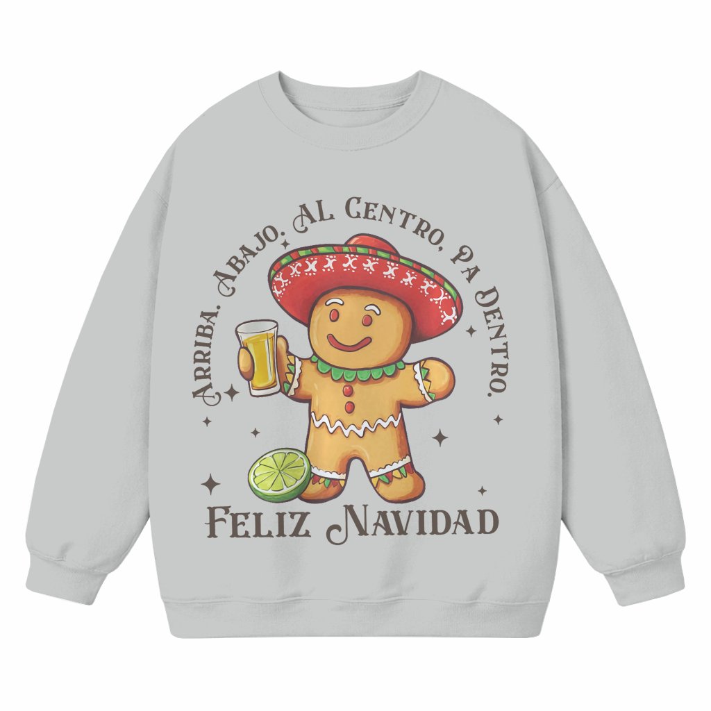 Funny Latino Gingerbread Sweatshirt – Feliz Navidad Mexican Christmas Gift - front view