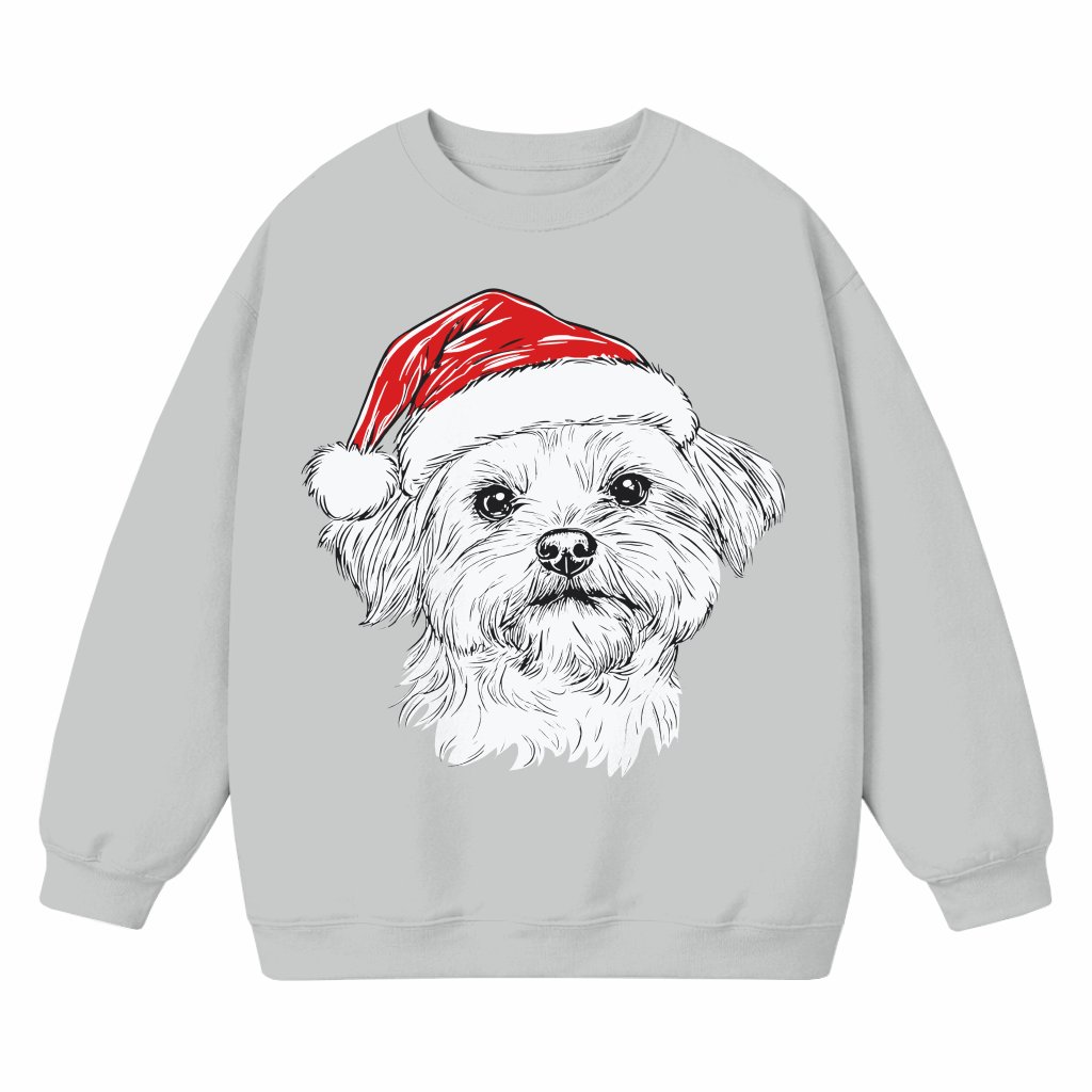 Maltese Santa Claus Sweatshirt – Christmas Gift for Dog Lover Cute - front view