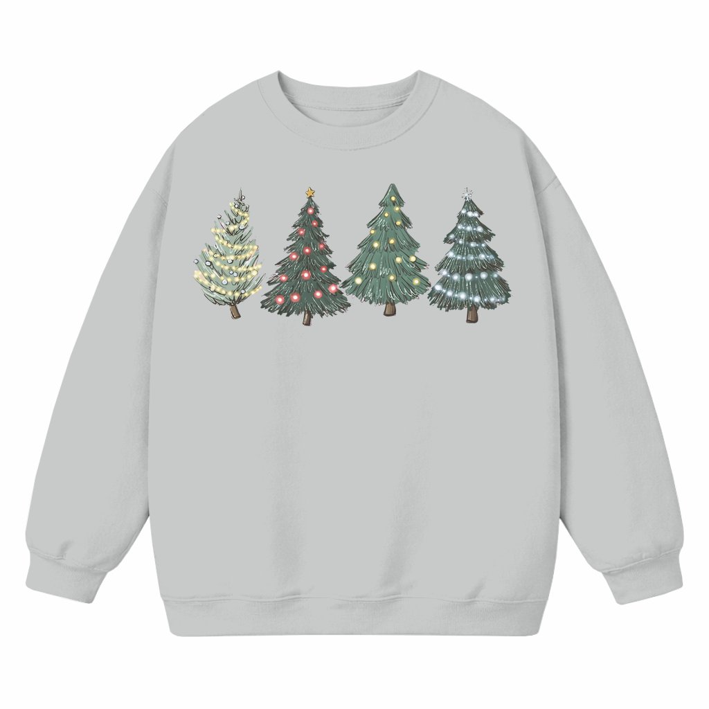 Christmas Tree Sweatshirt – Christmas Gift for Family Festive Green Tree Lights Cute - front view