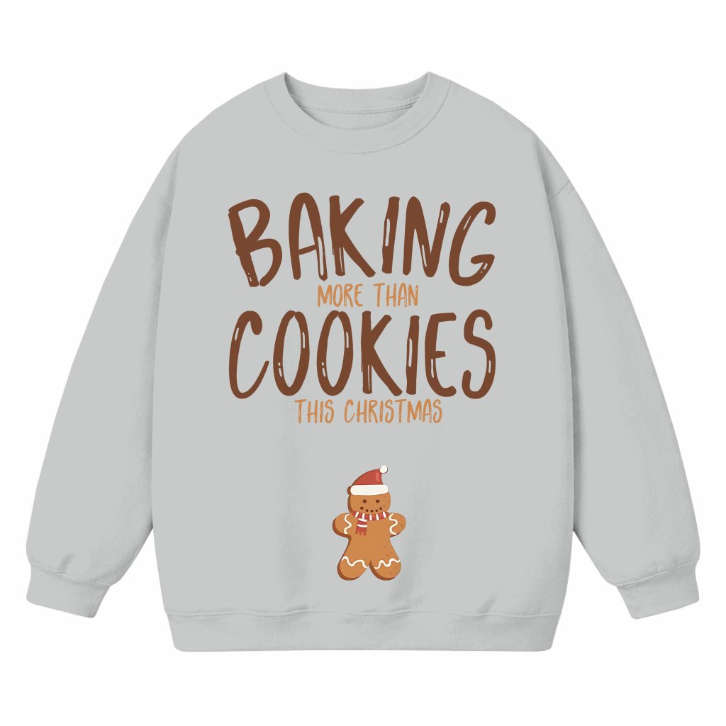 Baking More Than Cookies Sweatshirt – Christmas Pregnancy Announcement Gift for New Mom Funny - front view