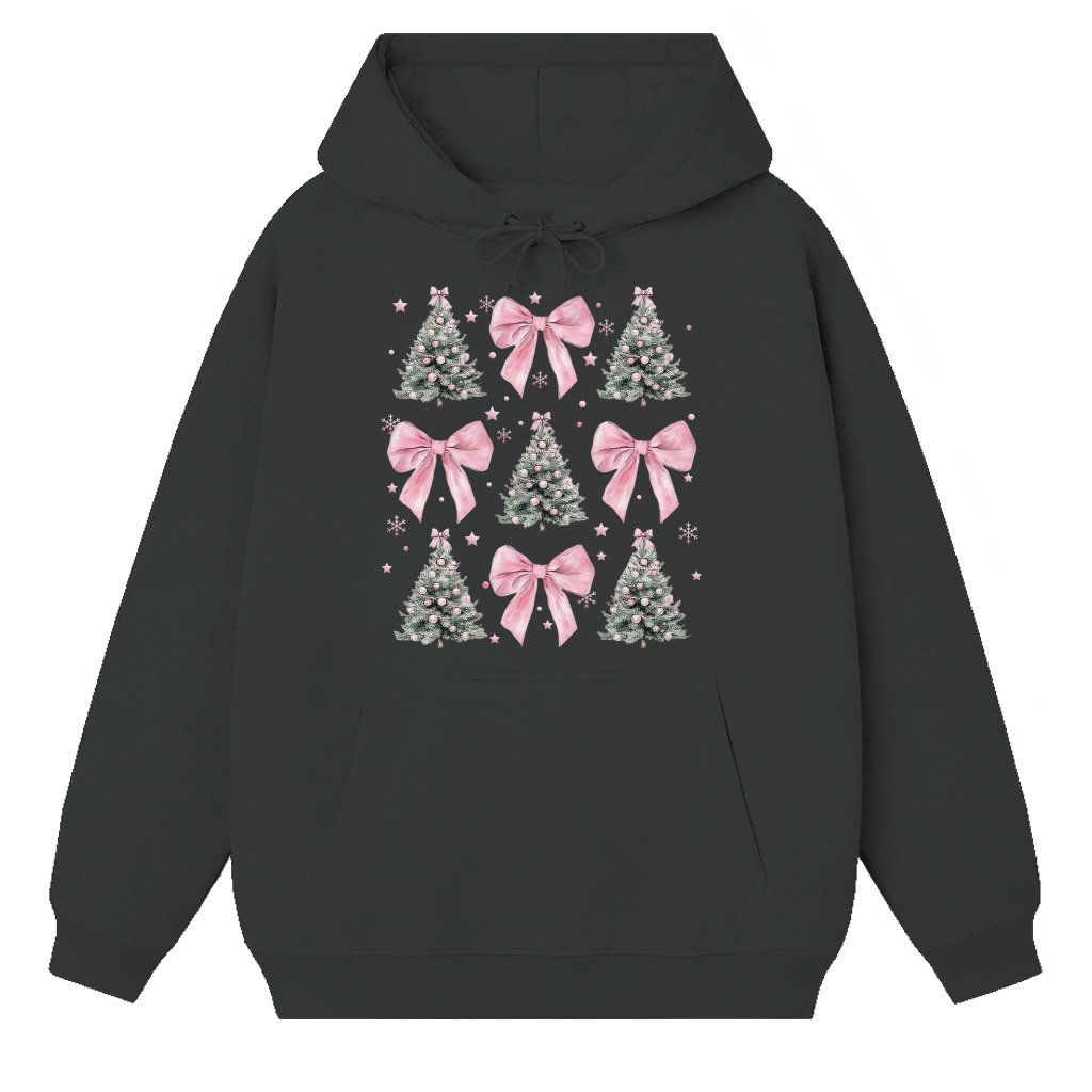 Coquette Bow Hoodie – Christmas Gift for Women Cute Girly - front view
