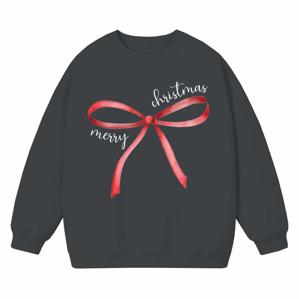 Coquette Red Bow Sweatshirt – Christmas Gift for Her - front view