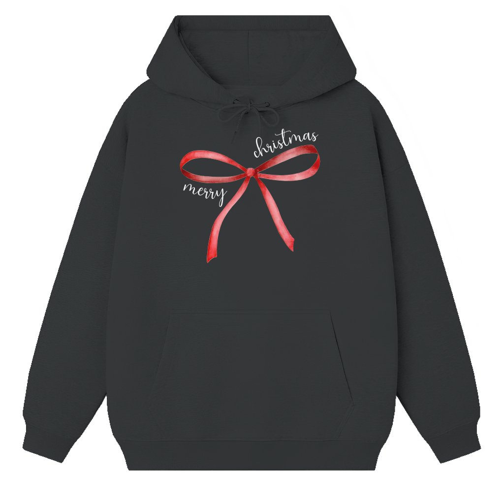 Coquette Christmas Bow Hoodie – Christmas Gift for Her Trendy Aesthetic - front view