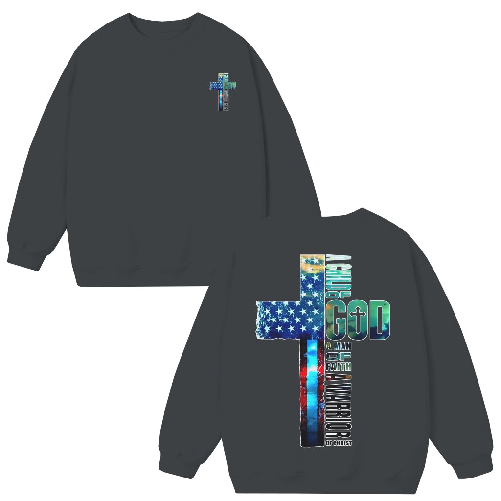 Child of God Man of Faith Sweatshirt – Christian Jesus Gift for Men - front view
